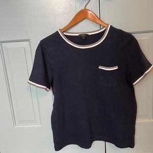 J. Crew Navy blue and speckled tee/sweater